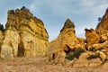 Eroded rock formations, coast of the Algarve, Portugal