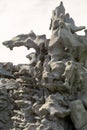 Eroded rock formations against a white sky in Fantasy Canyon, Ut Royalty Free Stock Photo