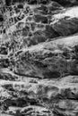 Eroded rock formations in monochrome Royalty Free Stock Photo