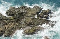 Eroded rock in ocean