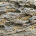 Eroded rock surface featuring intricate patterns with smooth, rounded cavities. The
