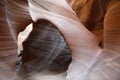 Eroded sandstone arch, Lower Antelope Canyon, Hasdestwazi, LeChee Chapter, Navajo Nation, Arizona Royalty Free Stock Photo