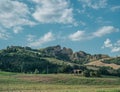 Eroded sandstone rock formation between Sasso Marconi (Pieve del Pino) and Pianoro municipalities. Bologna province