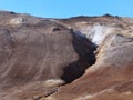 Eroded soil with hot steam emission