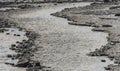 Eroded Stone Plateaus at Nash Point Shore, Wales Royalty Free Stock Photo