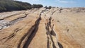 Eroded Rocks on Coastal Sandstone Cliffs Royal National Park Sydney