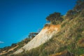 Eroding cliffs and native vegetation on Olivers Hill.