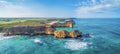 Eroding rocks on ocean coastline near Warrnambool. Royalty Free Stock Photo