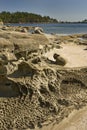 Sandstone rock formations, Drumbeg Provincial Park, Gabriola Island, BC, Canada. Royalty Free Stock Photo