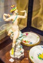 Eros statuette on display Meissen porcelain museum Germany