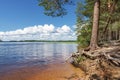 Erosion along the shoreline on lake Kallavesi, Finland Royalty Free Stock Photo