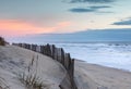 Nags Head NC Erosion Fencing Beach at Sunrise Royalty Free Stock Photo
