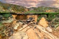 Erosion gully on an industrial waste landfill near Bielefeld in Northwestern Germany