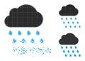 Erosion and Halftone Dot Rain Cloud Icon Royalty Free Stock Photo