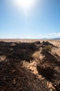 Erosion in the Mojave desert landscape in California USA