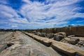 The erosion of the ocean and weathering. Forms strange rocks and stones. Royalty Free Stock Photo