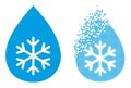 Erosion Pixel and Original Snow Fresh Drop Icon