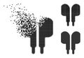 Erosion Pixelated Compact Earphones Icon with Halftone Version