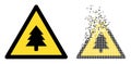 Erosion Pixelated and Original Fir-Tree Warning Icon