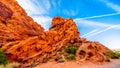 Red Aztec Sandstone Mountains in the Valley of Fire State Park in Nevada, USA