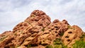 Erosion of the Red Sandstone Buttes created interesting Rock Formations in Papago Park Royalty Free Stock Photo