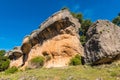 Erosion rock formations in Enchanted City park, Cuenca,Spain Royalty Free Stock Photo