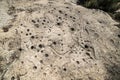 Erosion on the rock and Mount Arabi, Yecla, Murcia, Spain Royalty Free Stock Photo