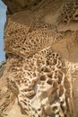 Erosion on the rock and Mount Arabi, Yecla, Murcia, Spain Royalty Free Stock Photo