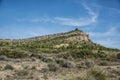Erosion on the rock and Mount Arabi, Yecla, Murcia, Spain Royalty Free Stock Photo
