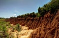 Erosion sand ravine near Kei Afer local market Ethiopia Royalty Free Stock Photo