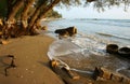 Erosion, wave destroy seawall, effect of climate change