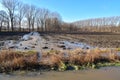 Erosive water stream on field Royalty Free Stock Photo