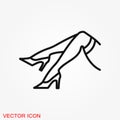 Erotic icon for adult only content, flat illustration