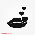 Erotic icon for adult only content, flat illustration