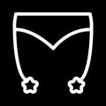 Erotic lingerie simple vector icon. Black and white illustration of belt stockings for sex. Outline linear icon.