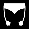 Erotic lingerie simple vector icon. Black and white illustration of belt stockings for sex. Solid linear icon.