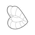 Erotic open mouth icon, outline style