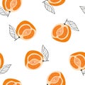 Erotic orange vulva illustration seamless pattern Royalty Free Stock Photo