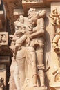 Erotic Sculpture in Kandariya Mahadeva Temple, Khajuraho, India Royalty Free Stock Photo
