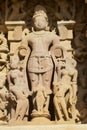 Erotic sculpture at Vishvanatha Temple at the Western temples of Khajuraho in Madhya Pradesh, India.