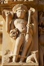 Erotic sculpture at Vishvanatha Temple at the Western temples of Khajuraho in Madhya Pradesh, India.