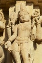 Erotic sculpture at Vishvanatha Temple at the Western temples of Khajuraho in Madhya Pradesh, India. Royalty Free Stock Photo