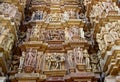 Erotic sculptures in Khajuraho Temple Group of Monuments in India