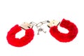 Erotic red hand cuffs Royalty Free Stock Photo