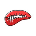 erotic sexy mouth female color icon vector illustration