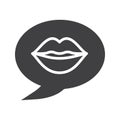 Erotic talk glyph icon