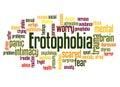 Erotophobia fear of intimacy word cloud concept 2