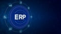 Enterprise Resource Planning (ERP) Cloud System Software Automation - solution application construction concept on