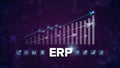 ERP - Enterprise Resource Planning solution software or application growth, success chart concept on virtual screen. Royalty Free Stock Photo