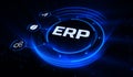 ERP Enterprise Resources planning software system business process automation concept